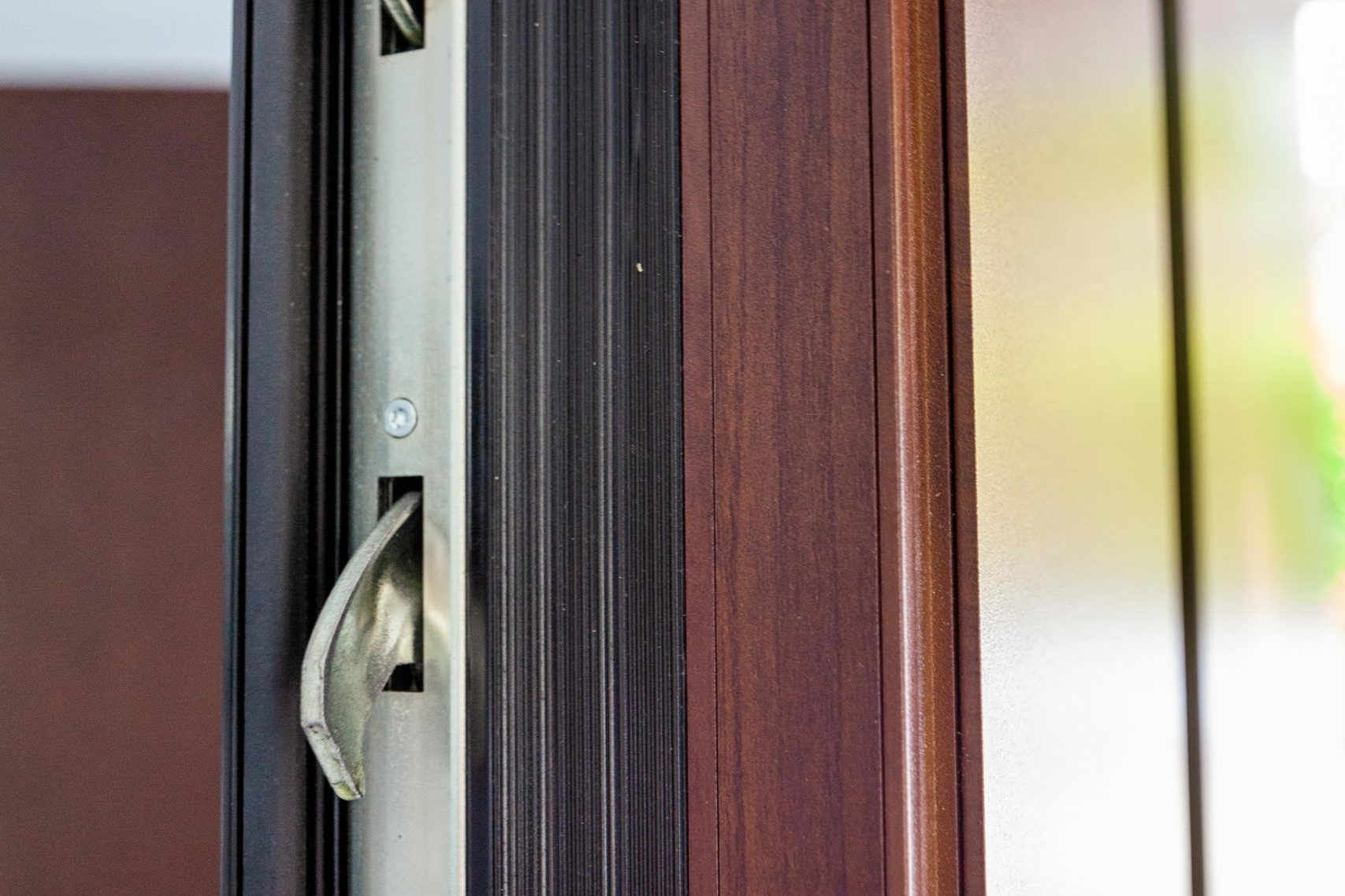 Pivot Door close up of hook lock