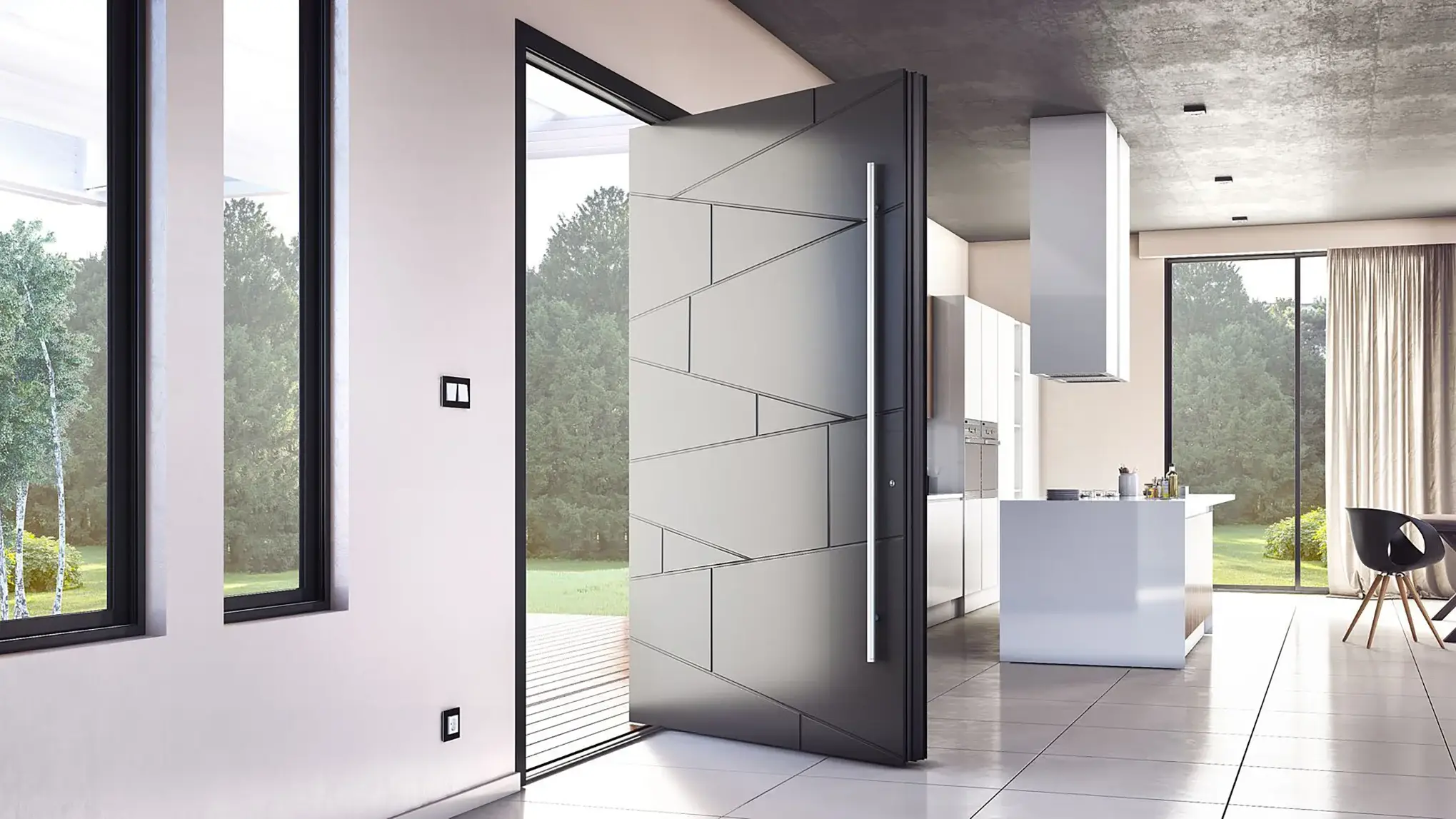 Pivot entry door