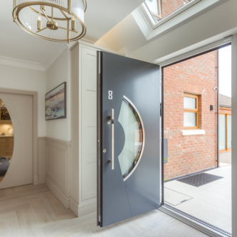 Modern grey front door
