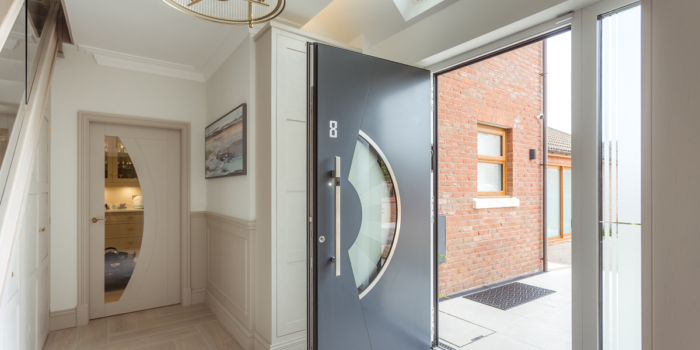 Modern grey front door