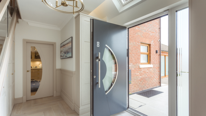 Modern grey front door