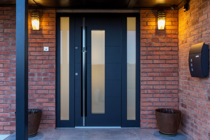 Modern grey front door