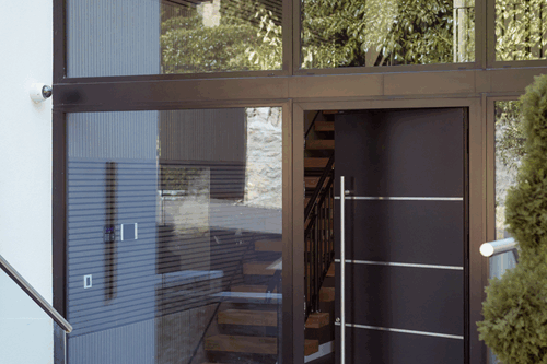 Modern black front door