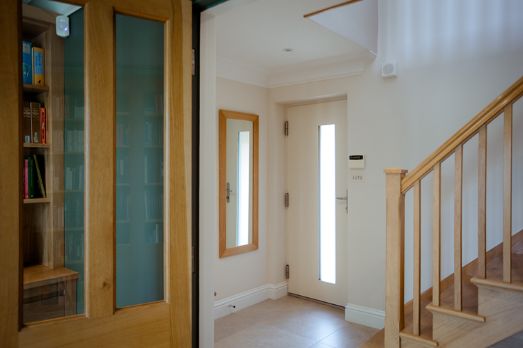 White aluminium front door