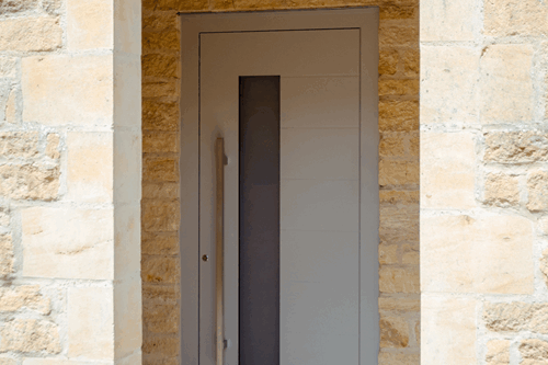 Aluminium front doors with glass panels