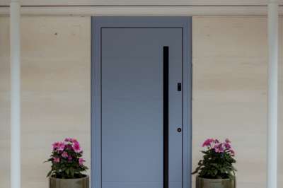 Grey modern front door