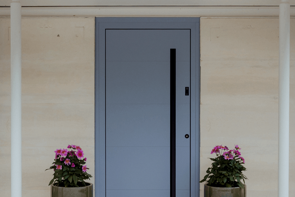 Grey modern front door