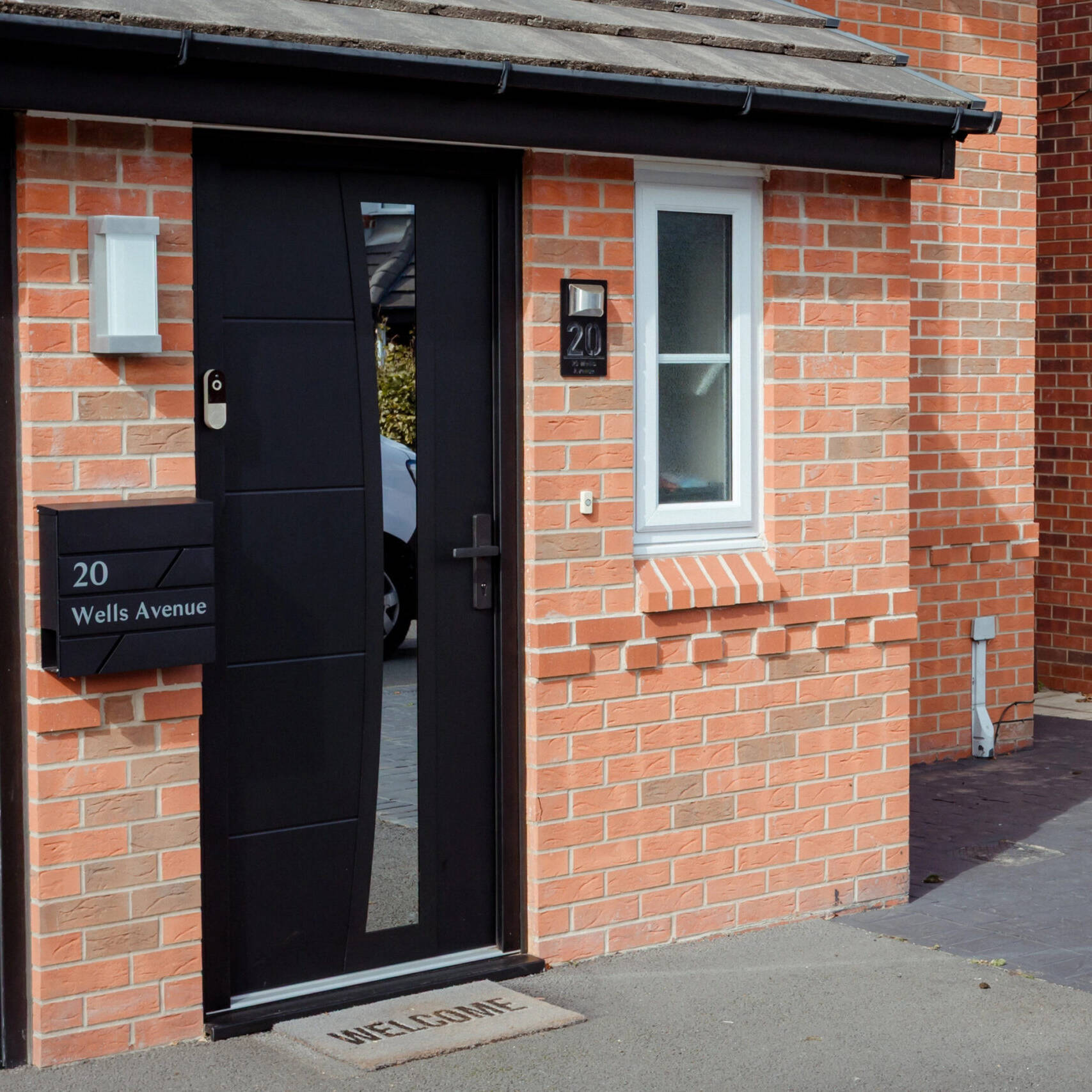 Modern black front door