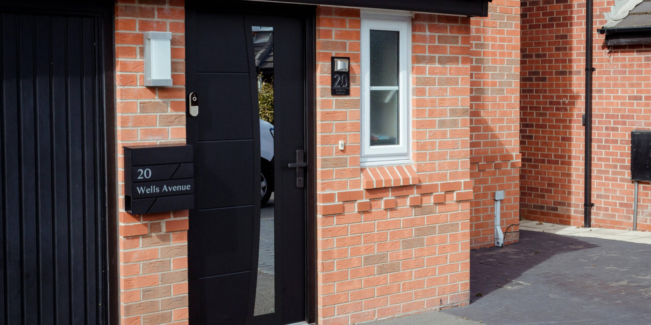 Modern black front door