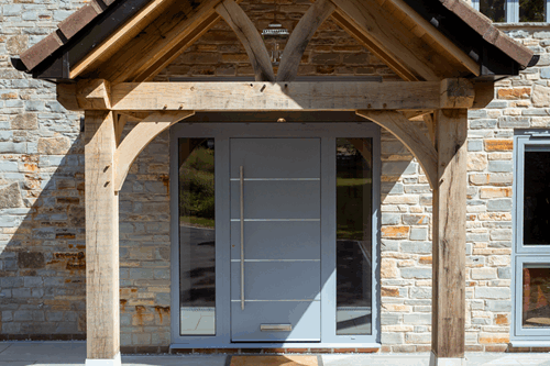 Contemporary grey front door
