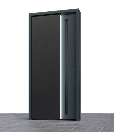 Aluminium front door with glass facade